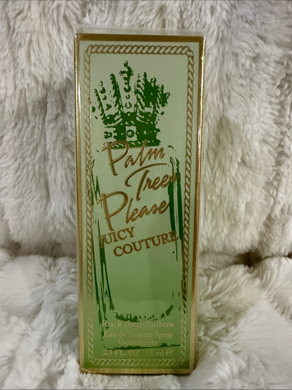 Juicy Couture Mint Green and Gold Palm Tree Please Box